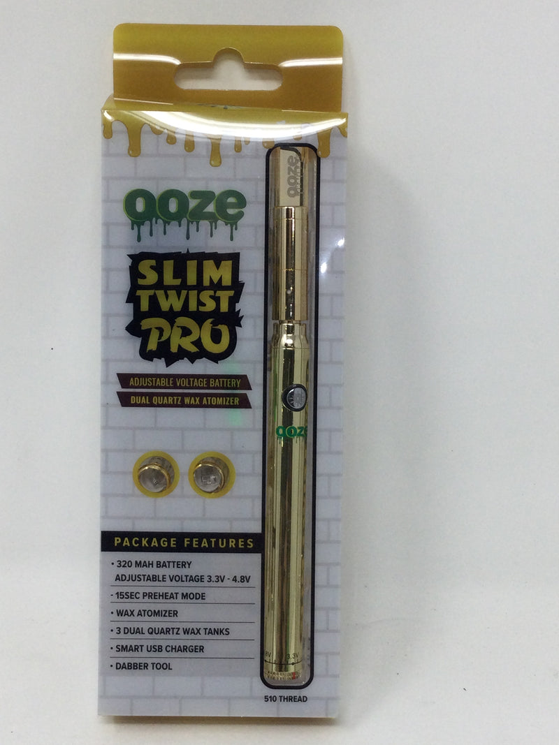 Ooze Slim Twist Pro Dual Quartz Wax Atomizer with Battery (Tall box)