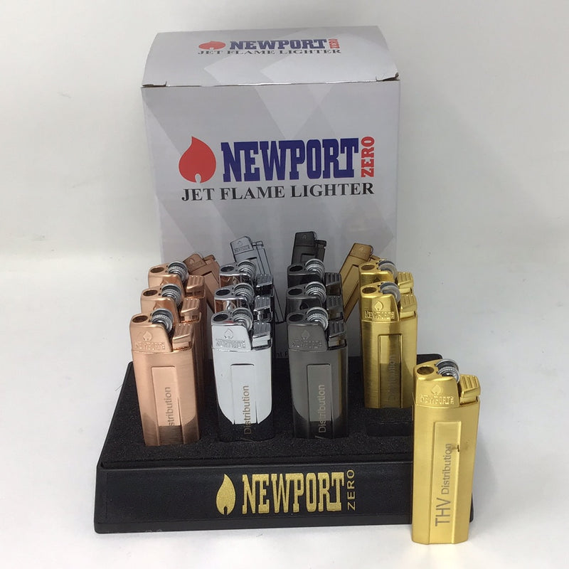 Newport Zero Jet Flame Lighters Engraved 12 Ct